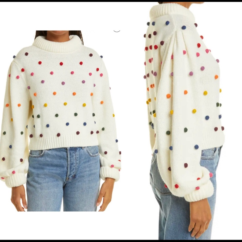 NWT Farm Rio Rainbow Dots Turtleneck Sweater Size: XS, L - Picture 4 of 12